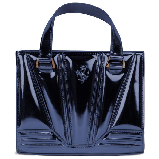 Ferrari Blue Leather Handbag