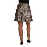Dolce & Gabbana Elegant Floral A-Line Jacquard Skirt Skirt Dolce & Gabbana Dim Gray
