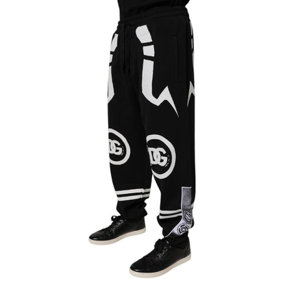 Dolce & Gabbana Black Logo Cotton Jogger Sweatpants Pants