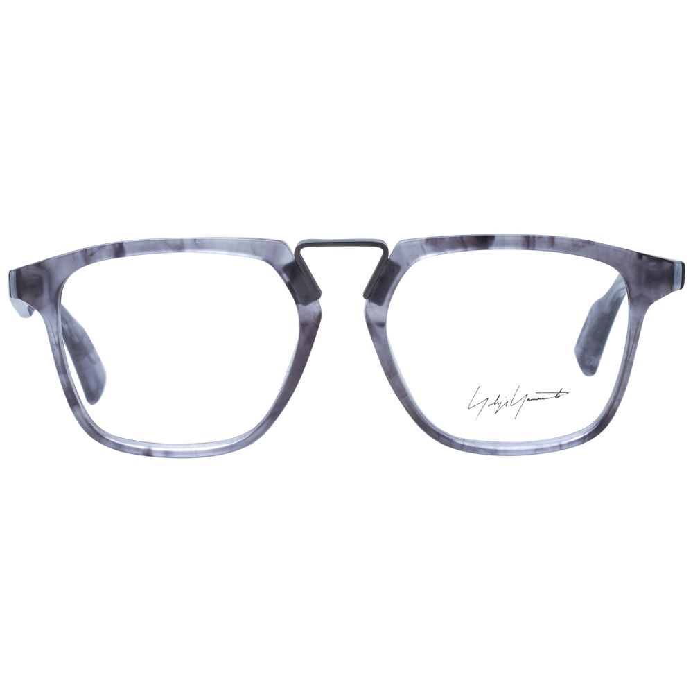 Yohji Yamamoto Gray Men Glasses Frame, full-rim metal and plastic, square style, demo lenses, size 53-17-148.