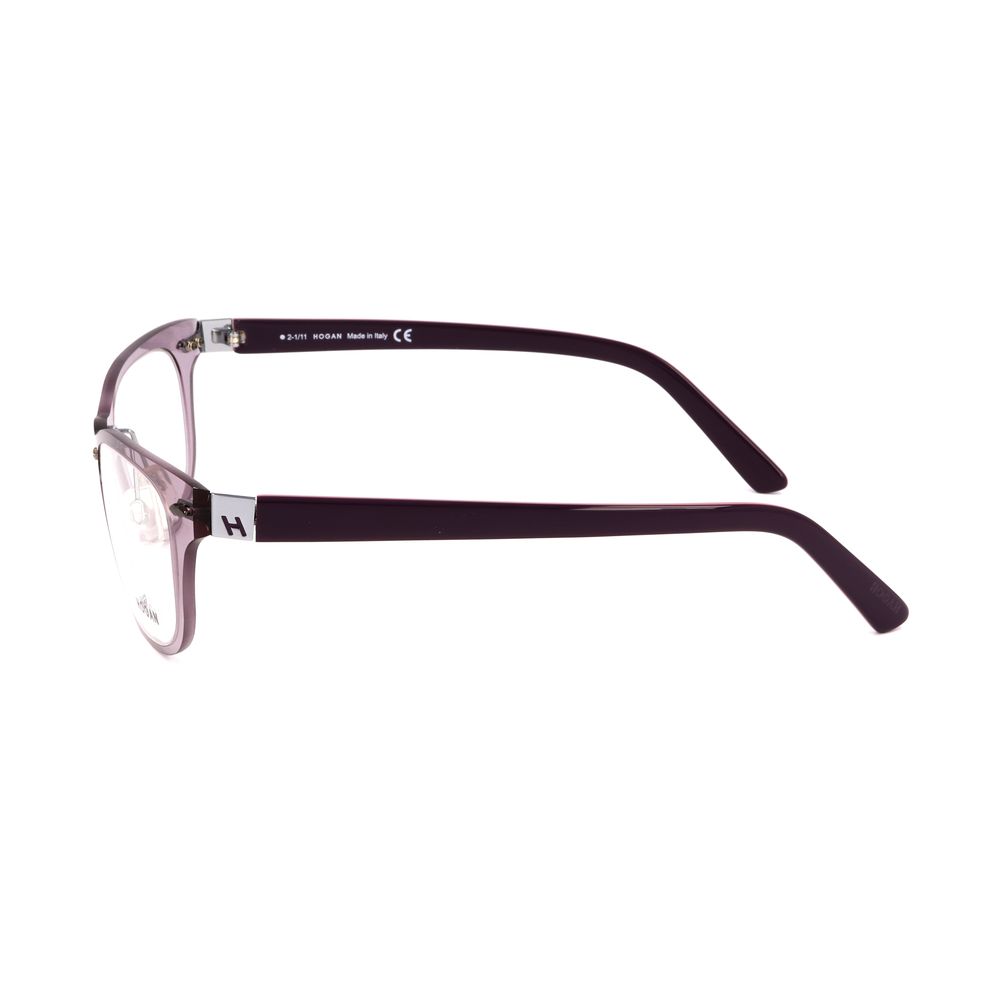 Side view of Hogan Purple Plastic Frames with bright violet color and dimensions 49/22/140 mm for unisex.