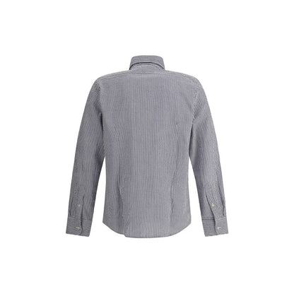 Deperlu Blue Cotton Pattern Shirt