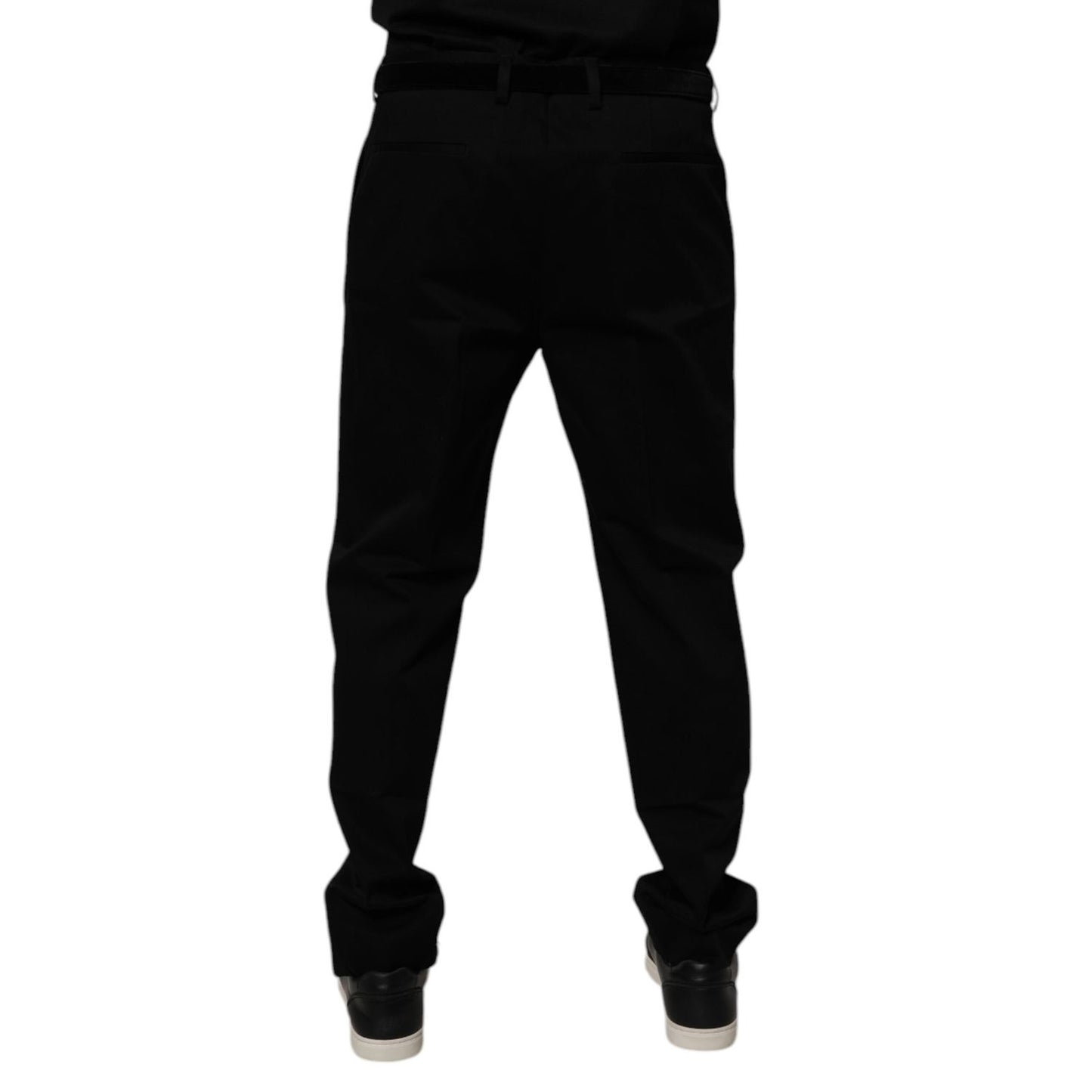 Dolce & Gabbana Black Cotton Men Skinny Dress Formal Pants