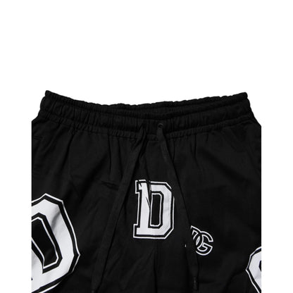 Dolce & Gabbana Black Logo Cotton Bermuda Sweatshorts Shorts