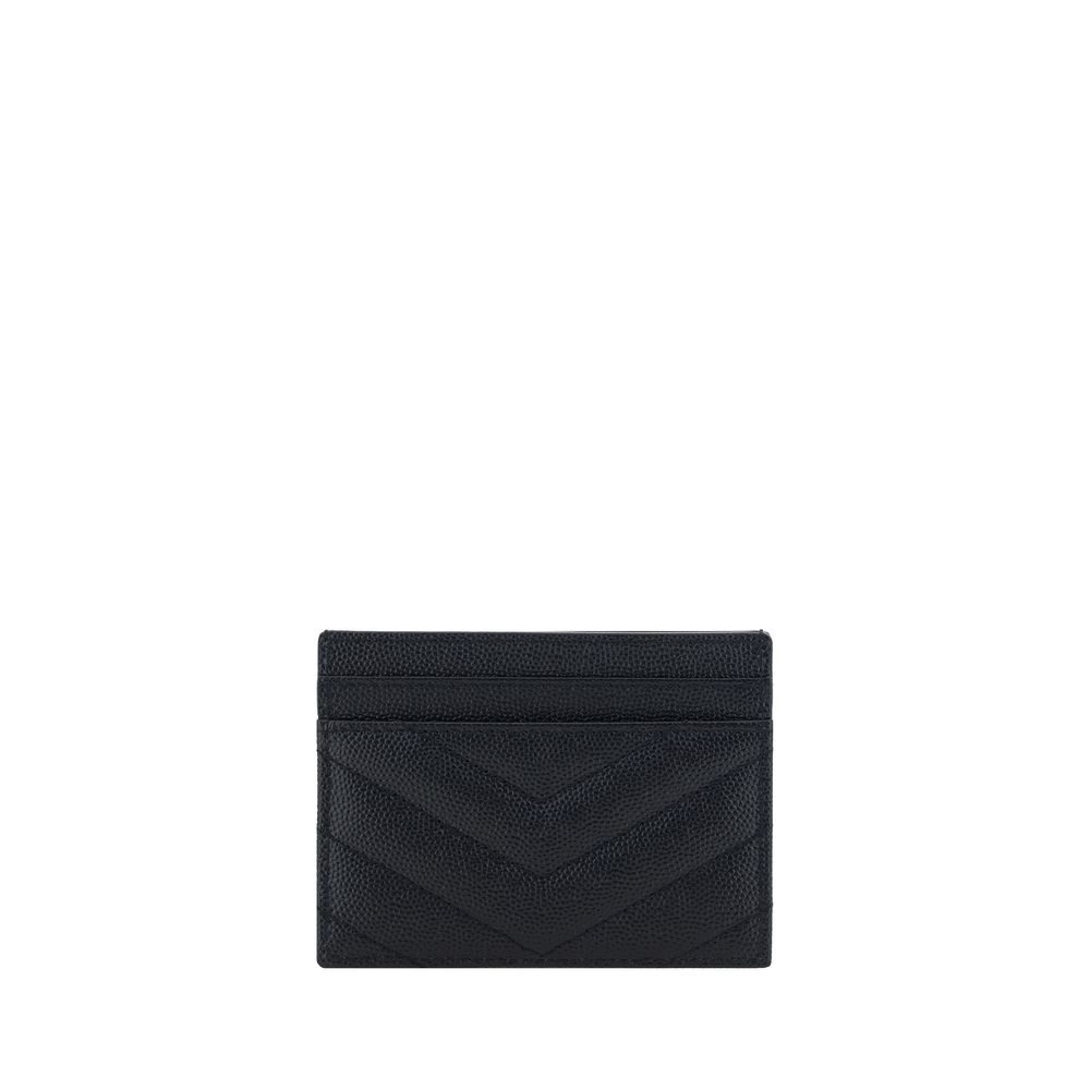 Saint Laurent Black Leather Card Holder