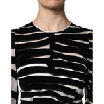 Dolce & Gabbana Black White Zebra A-line Sheath Mini Dress DR81634-36