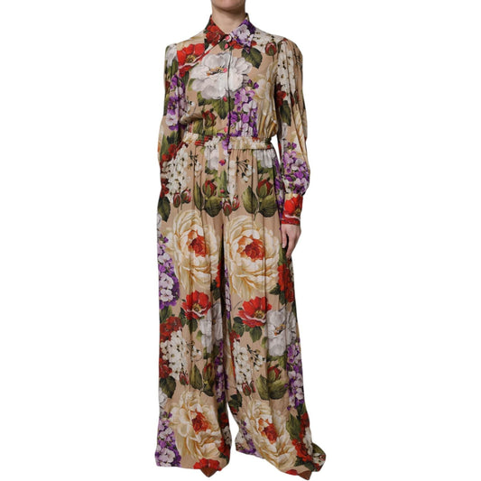 Dolce & Gabbana Multicolor Floral Wide Leg Jumpsuit Dress DR81637-38