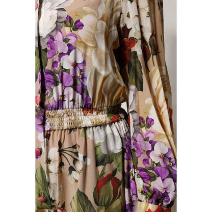 Dolce & Gabbana Multicolor Floral Wide Leg Jumpsuit Dress