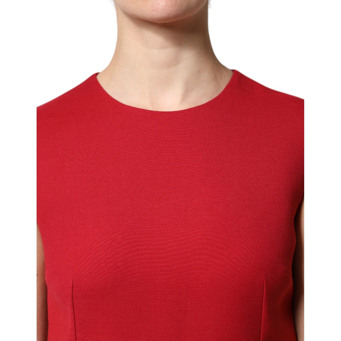 Dolce & Gabbana Red Wool Sleeveless Knee Length A-line Dress DR81638-44