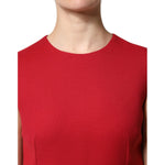 Dolce & Gabbana Red Wool Sleeveless Knee Length A-line Dress DR81638-44