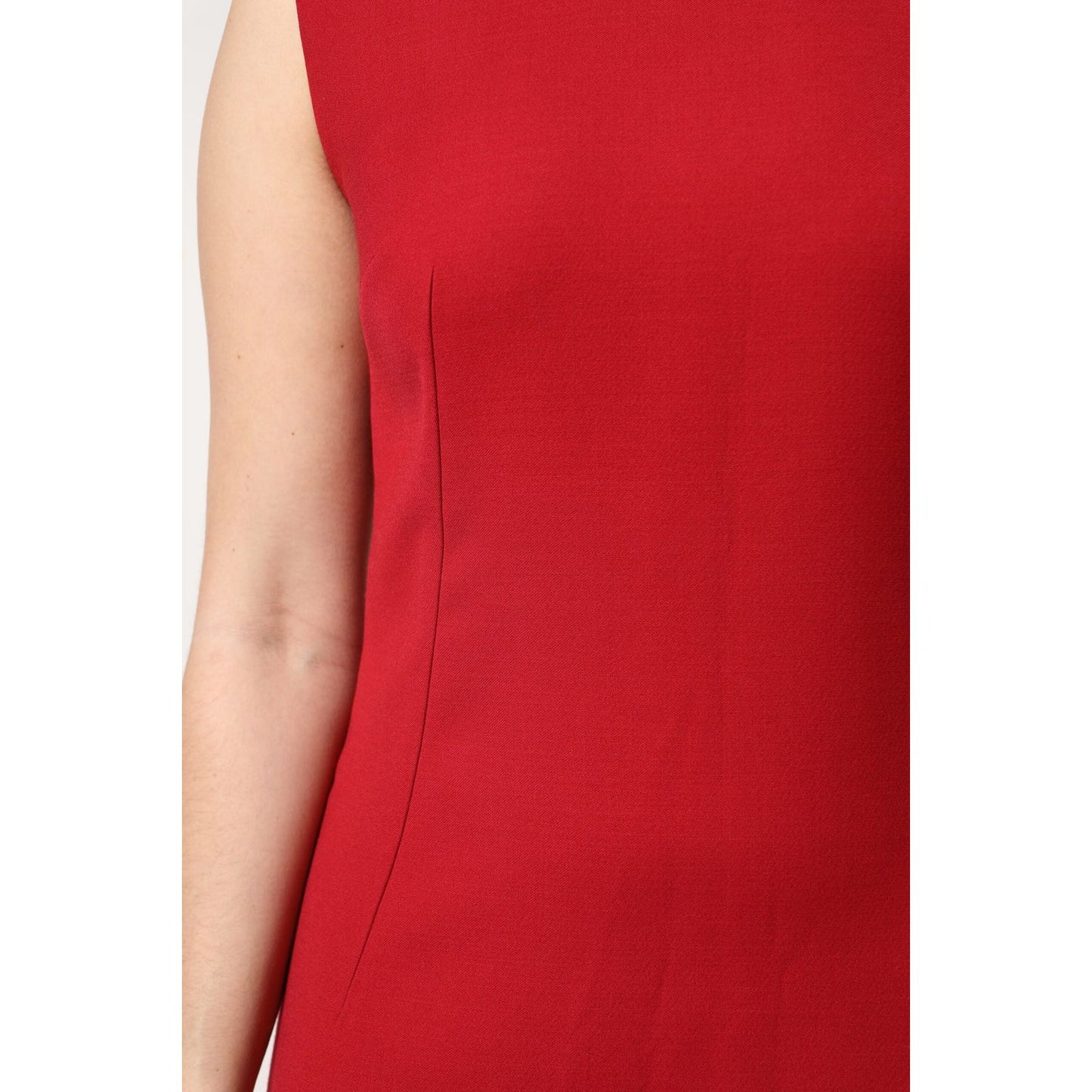 Dolce & Gabbana Red Wool Sleeveless Knee Length A-line Dress DR81638-44