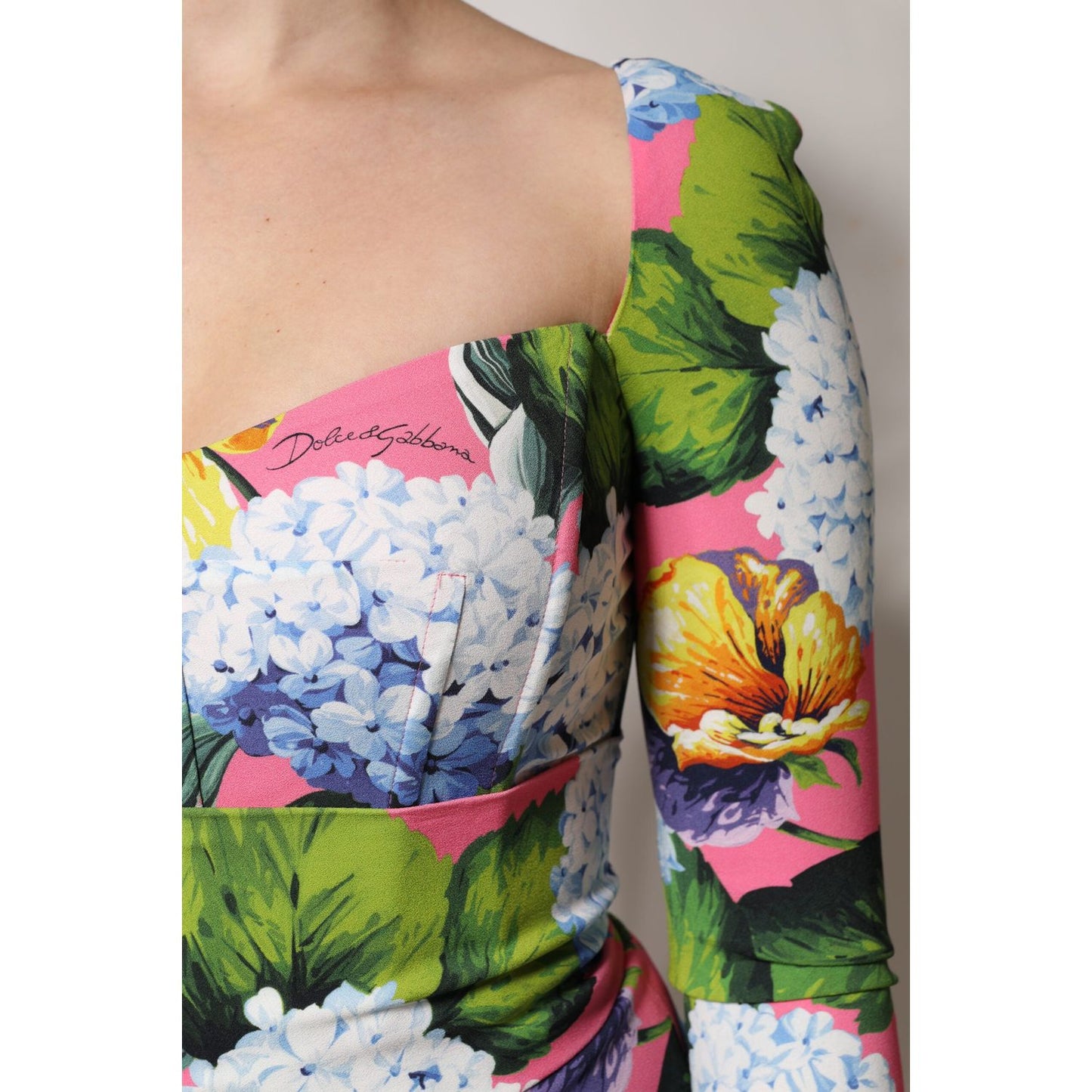 Dolce & Gabbana Multicolor Floral Side Slit Midi Dress DR81652-36