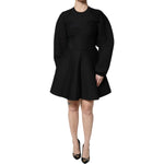 Dolce & Gabbana Black Cotton Long Sleeves A-line Mini Dress DR81653-36