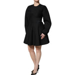 Dolce & Gabbana Black Cotton Long Sleeves A-line Mini Dress DR81653-36
