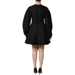 Dolce & Gabbana Black Cotton Long Sleeves A-line Mini Dress DR81653-36