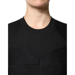 Dolce & Gabbana Black Cotton Long Sleeves A-line Mini Dress DR81653-36