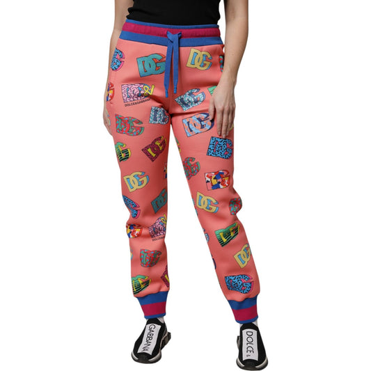 Dolce & Gabbana Pink Logo Monogram Jogger Sweatpants Pants PAN74936-36