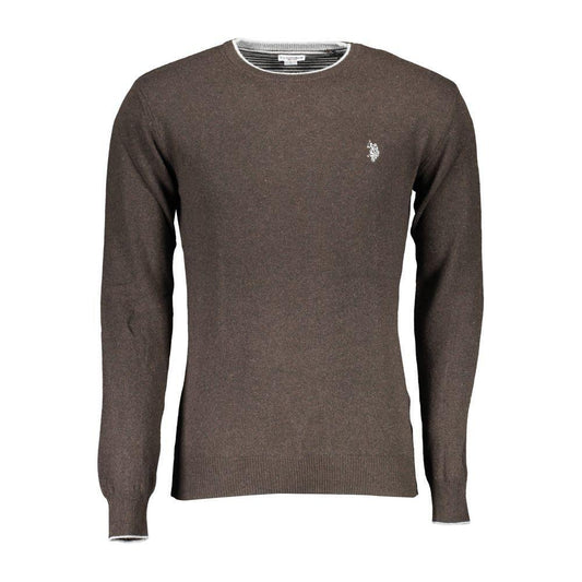 U.S. POLO ASSN. Brown Wool Men Sweater US-1460-XXL
