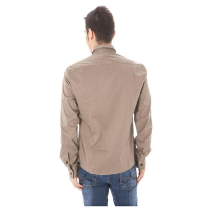 Costume National Green Cotton Men Shirt