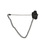 Dolce & Gabbana Silver Tone Brass Crown Chain Women Brooch Lapel Pin