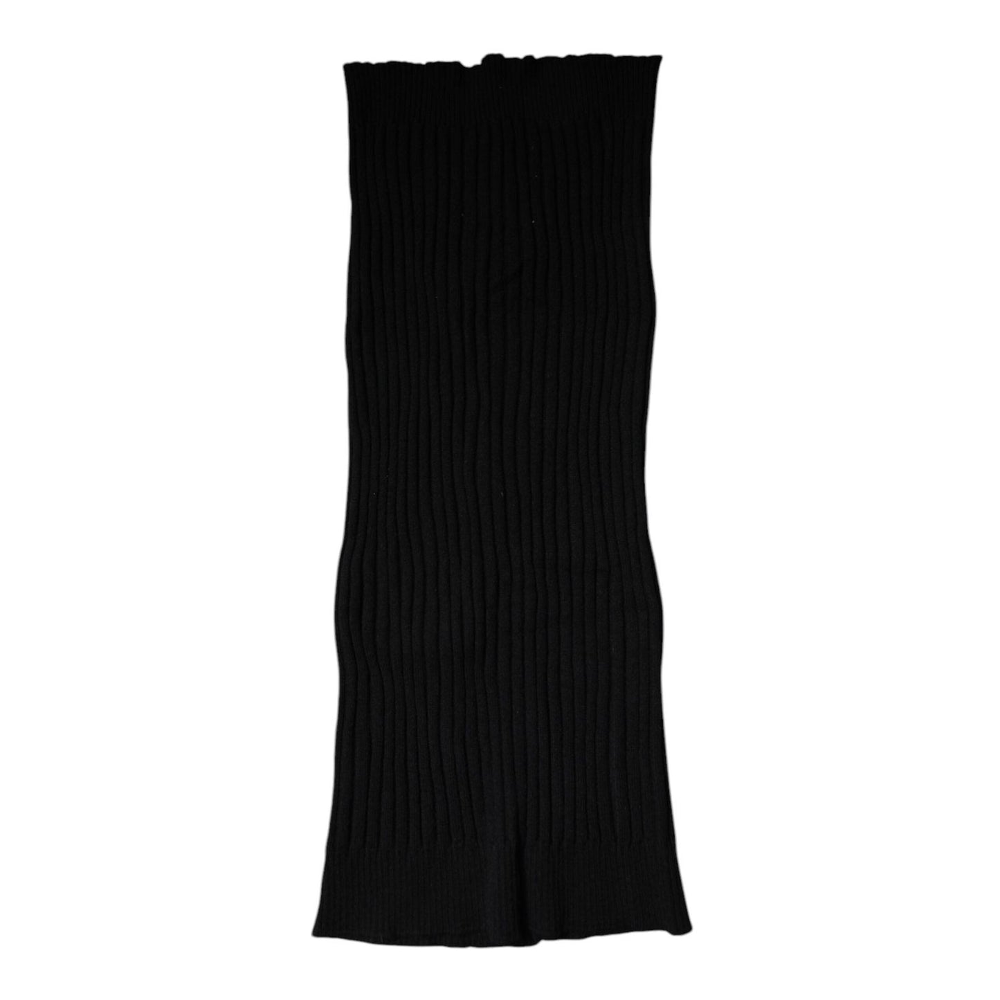 Dolce & Gabbana Black Cashmere Knitted Neck Warmer Foulard Scarf