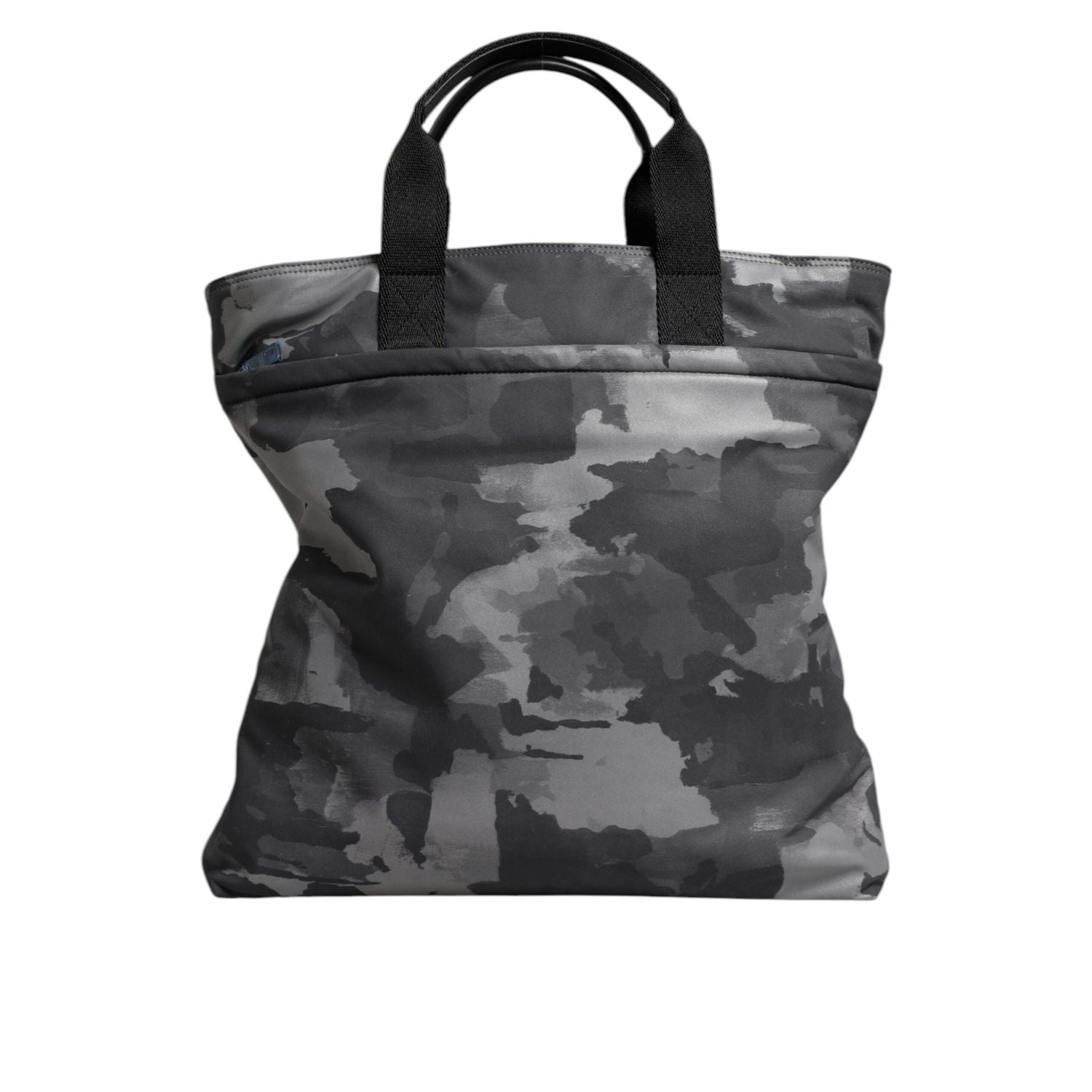 Dolce & Gabbana Gray Camo Cotton Multiple Compartments Tote Bag