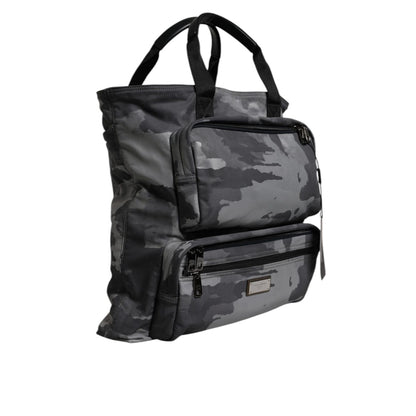 Dolce & Gabbana Black Camouflage Shoulder Strap Logo Plaque Bag