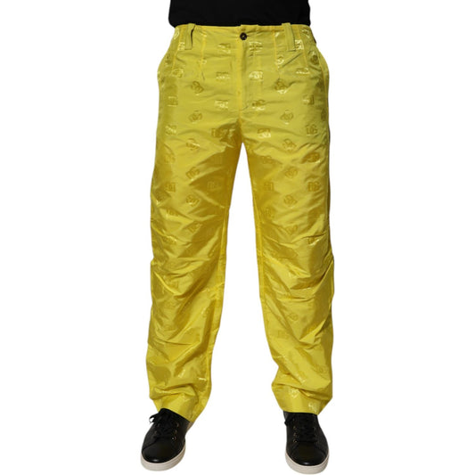 Dolce & Gabbana Yellow DG Monogram Polyester Straight Pants PAN75163-48