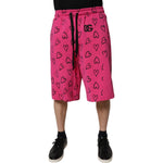 Dolce & Gabbana Pink Cotton Heart Print Bermuda Shorts PAN75740-48
