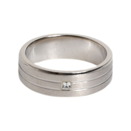 Dolce & Gabbana Silver Tone Brass Clear Crystal DG Logo Ring