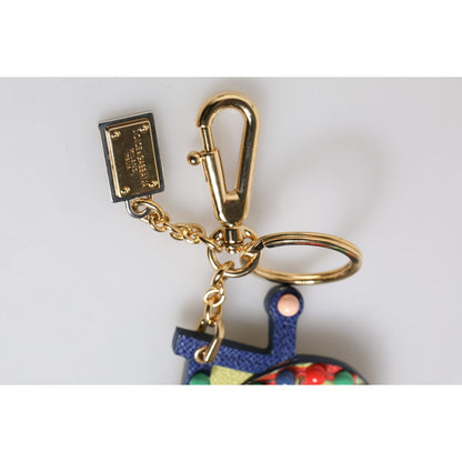 Dolce & Gabbana Multicolor Gold Tone Carretto Keychain Keyring