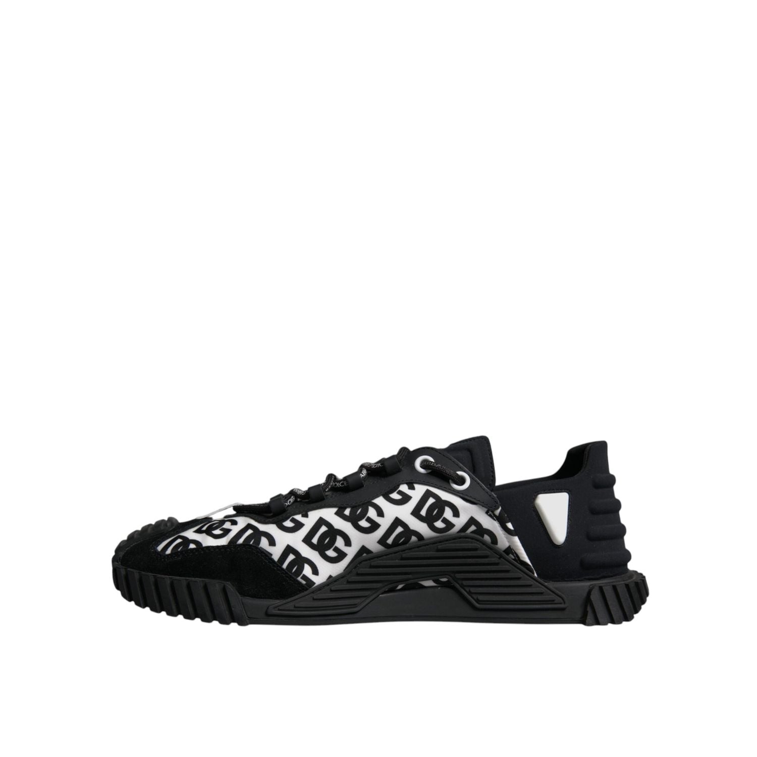 Dolce & Gabbana Black Logo Lace Up Low Top NS1 Sneakers Shoes