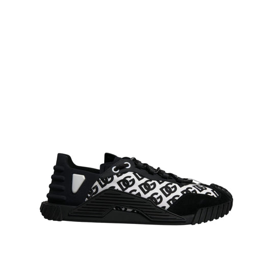 Dolce & Gabbana Black Logo Lace Up Low Top NS1 Sneakers Shoes