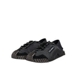 Dolce & Gabbana Black Silver Logo Low Top Men Sneakers Shoes
