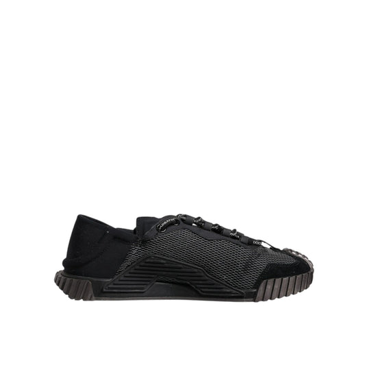 Dolce & Gabbana Black Silver Logo Low Top Men Sneakers Shoes