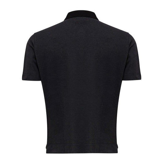 Fendi Black Cotton Polo Shirt FE-8584676-IT40 | M
