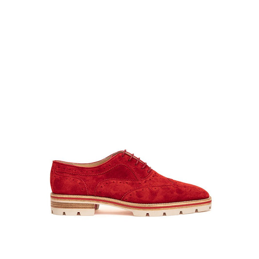 Christian Louboutin Red Suede Leather Flat Shoe Christian Louboutin Wheat