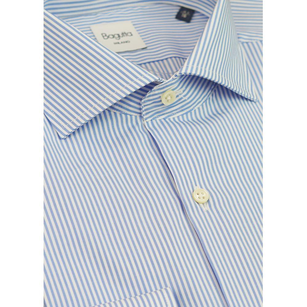 Bagutta Light Blue Cotton Men Shirt