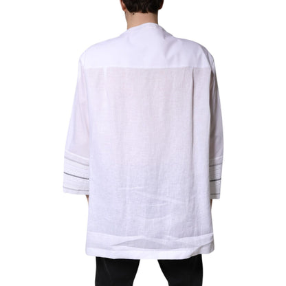 Dolce & Gabbana White Cotton Button Down Long Sleeves Shirt