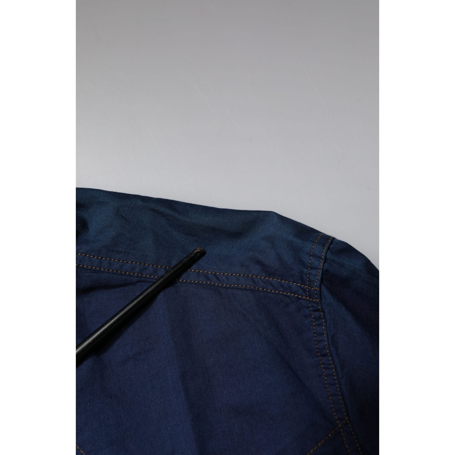 Dolce & Gabbana Dark Blue Cotton GOLD Dress Formal Shirt