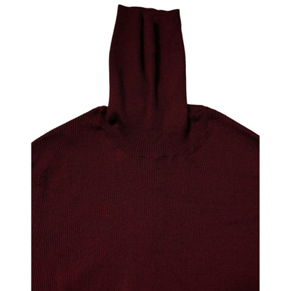 Dolce & Gabbana Burgundy Long Sleeves Turtleneck Slim Sweater