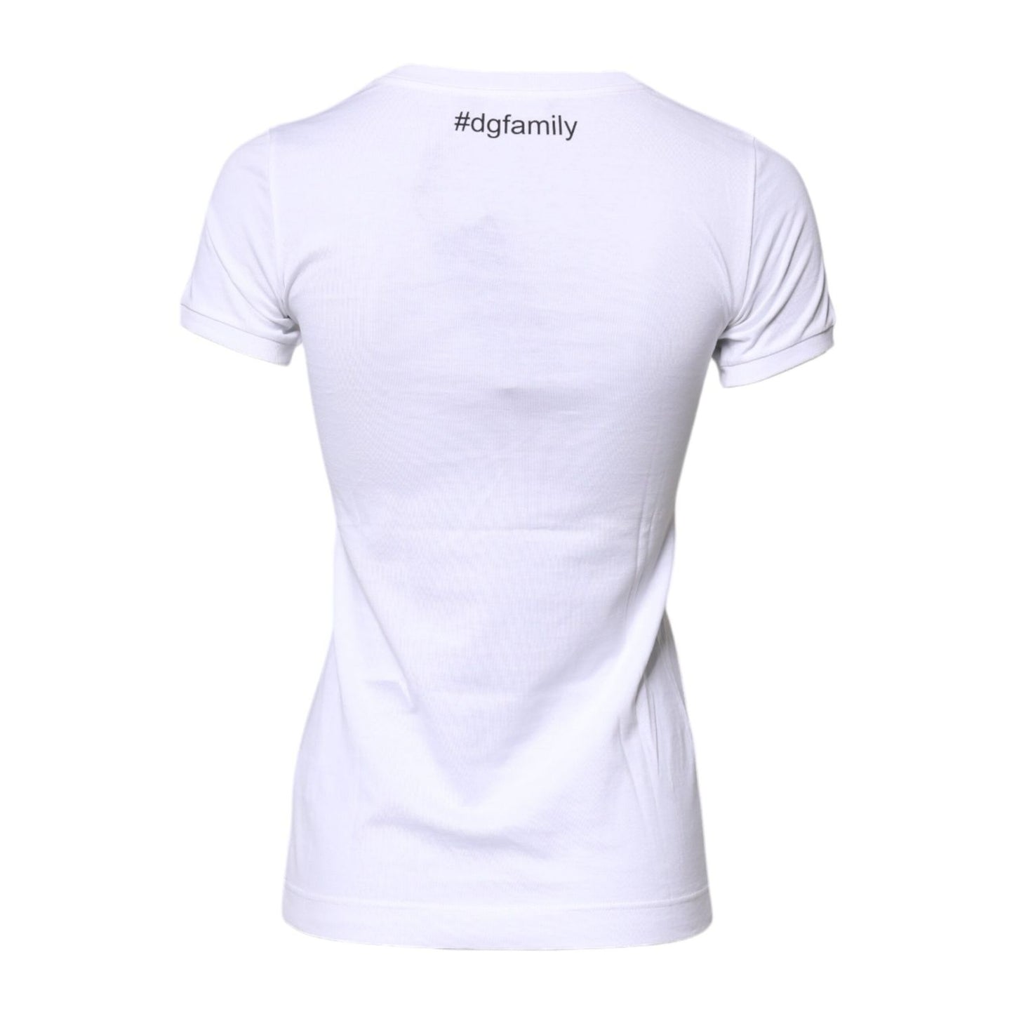 Dolce & Gabbana White Cotton #DGFAMILY Embroidery T-shirt