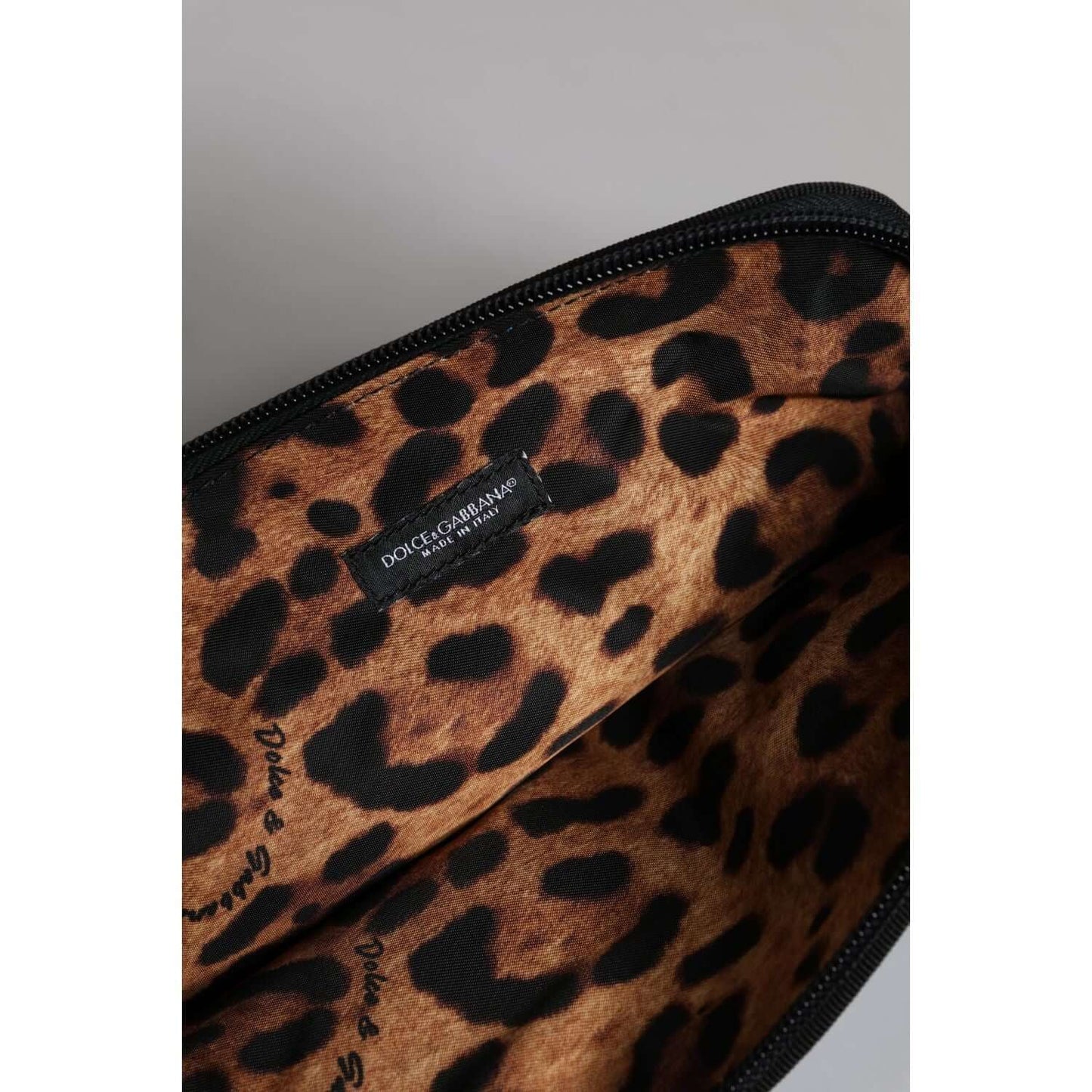 Dolce & Gabbana Blue DG Logo Print Clutch Zip Borse Pouch Bag BAG4604