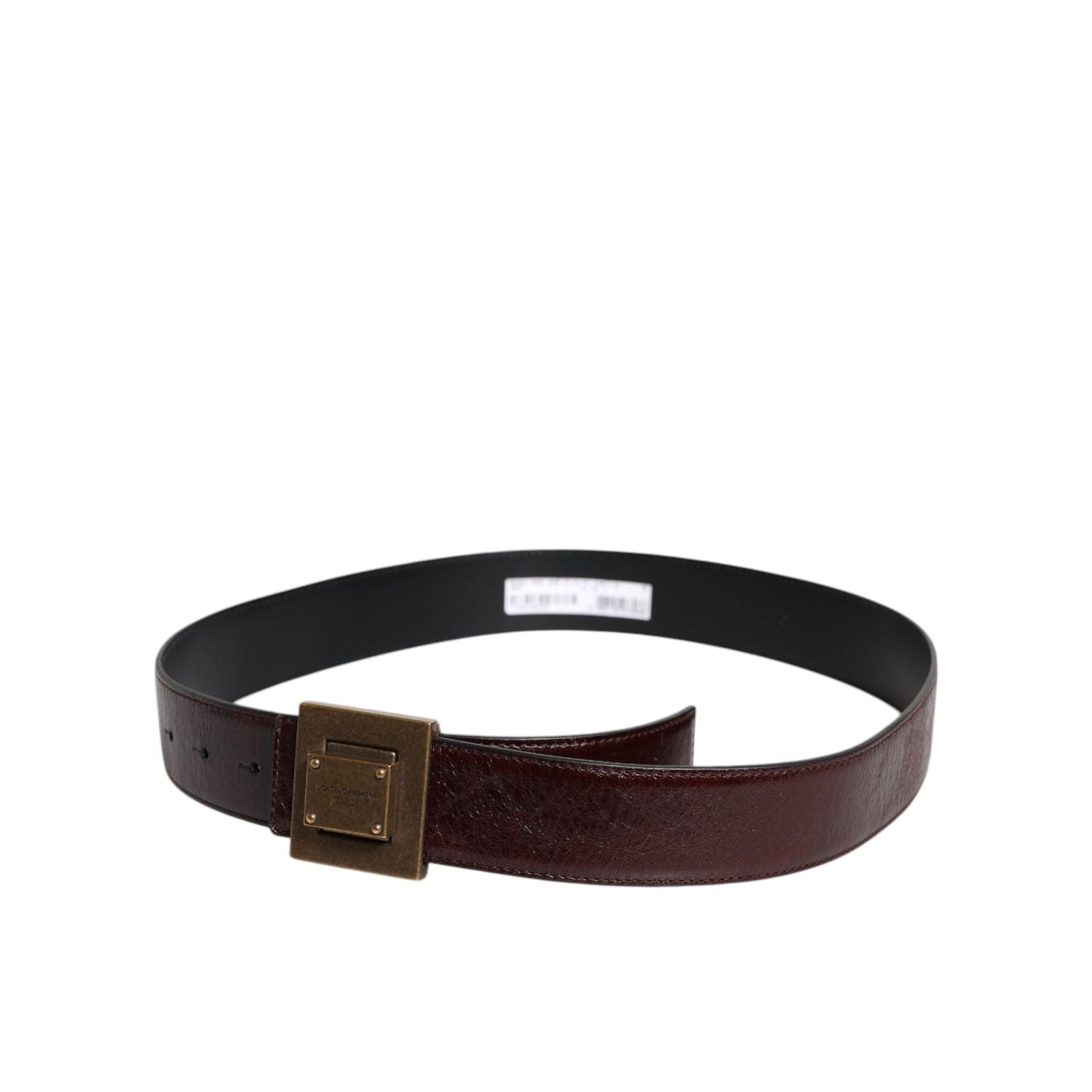 Dolce & Gabbana Brown Leather Gold Metal Buckle Classic Belt