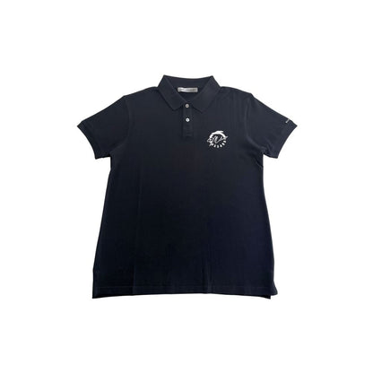Trussardi Beachwear Black Cotton Polo Shirt