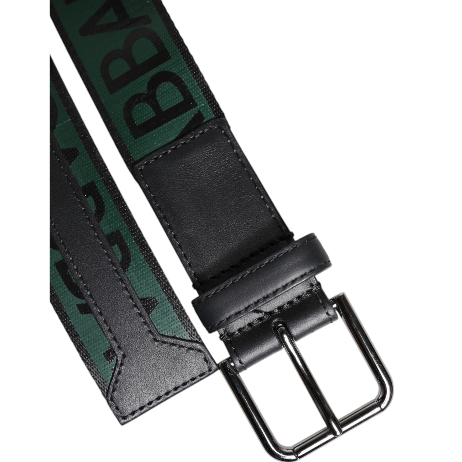 Dolce & Gabbana Green Black Classic Metal Logo Buckle Belt