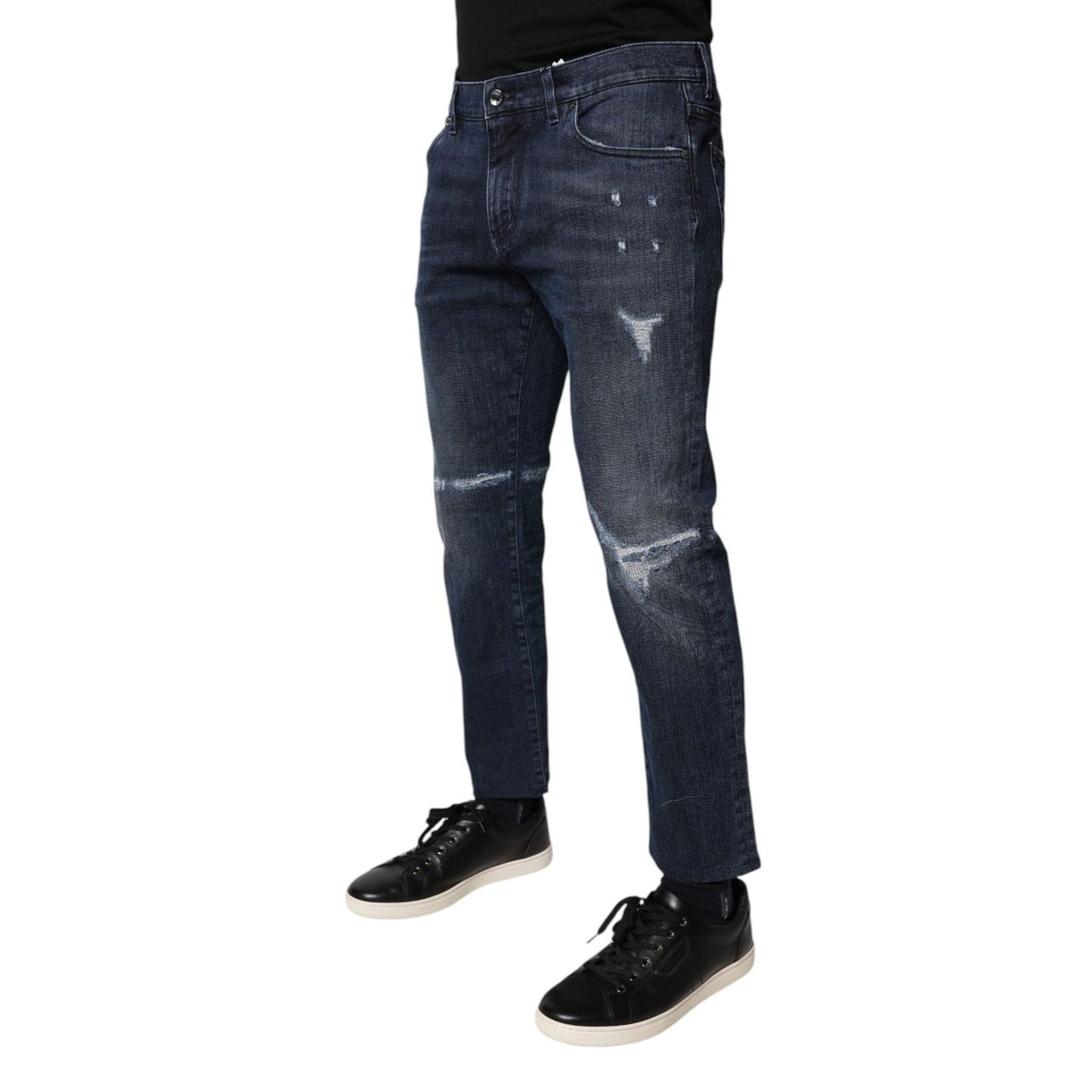Dolce & Gabbana Blue Cotton Stretch Skinny Men Denim Jeans