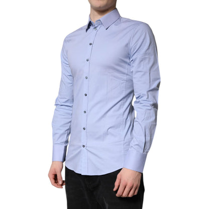 Dolce & Gabbana Light Blue Cotton SICILIA Dress Formal Shirt