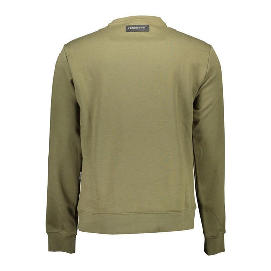 Plein Sport Green Cotton Men Sweater 1728,67403481248,Clothing,Green,L,M,Men,Men - Clothing,New with tags,Plein Sport,S,Sweaters - Men - Clothing,XL,XXL Plein Sport PL-9582-S