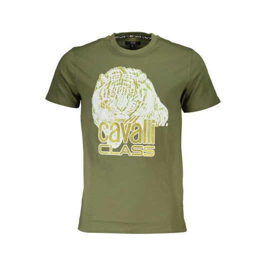 Cavalli Class Green Cotton T-Shirt 1728,67403481248,Cavalli Class,Clothing,Green,L,M,Men,Men - Clothing,New with tags,T-Shirts - Men - Clothing,XL,XXL Cavalli Class CA-22286-M